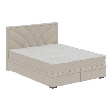 Upholstered bed with mattresses and storage space GINA 140x200 cm beige