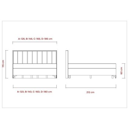 Upholstered bed with mattresses and topper with a storage space ALICIA 140x200 cm beige