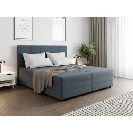 Upholstered bed with spring mattress and storage space ISABEL 160x200 grey