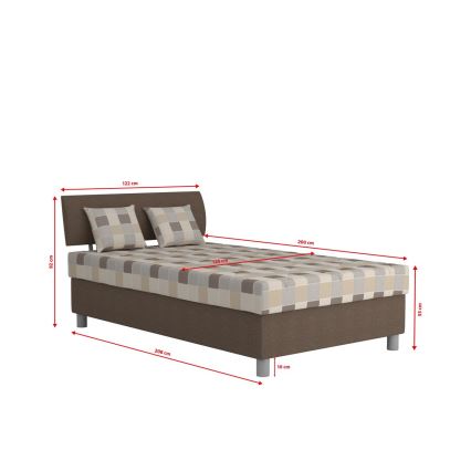 Upholstered bed with storage and mattress GEORGE 120 x 200 cm brown