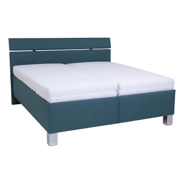 Upholstered bed with storage, mattress not included ALIS 160x200 cm petrol blue