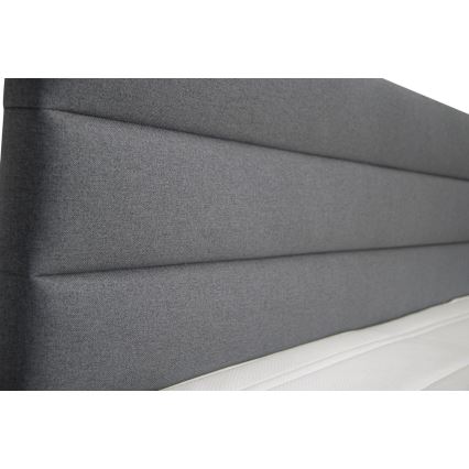 Upholstered bed with storage space and mattresses with topper NEW BOLERO 160x200 cm grey