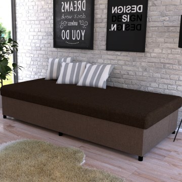 Upholstered day bed with a storage space CORY 80x200 brown