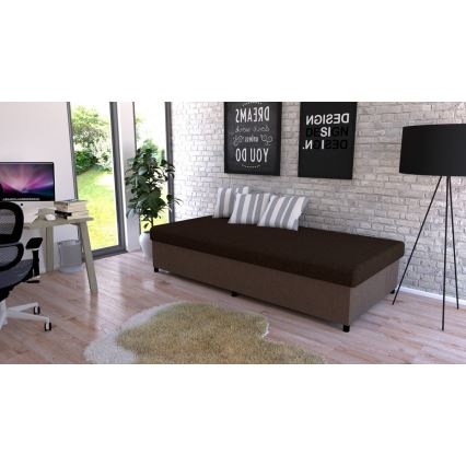 Upholstered day bed with a storage space CORY 80x200 brown