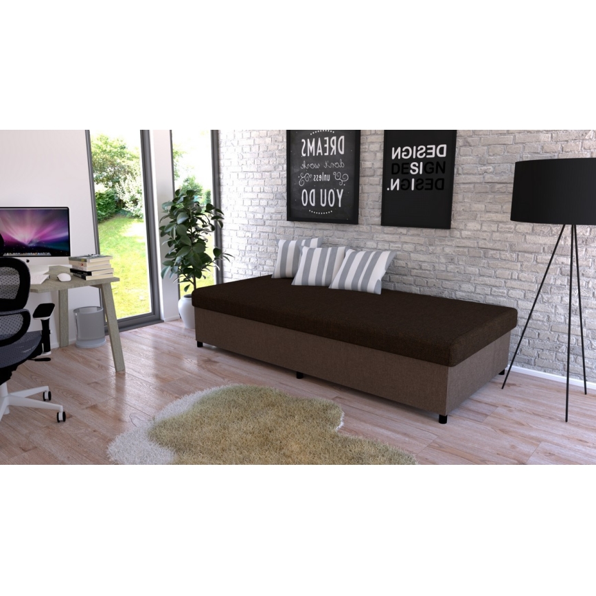 Upholstered day bed with a storage space CORY 80x200 brown