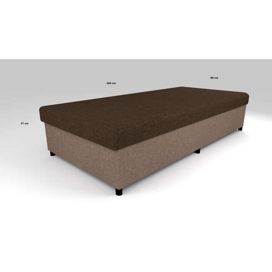 Upholstered day bed with a storage space CORY 80x200 brown