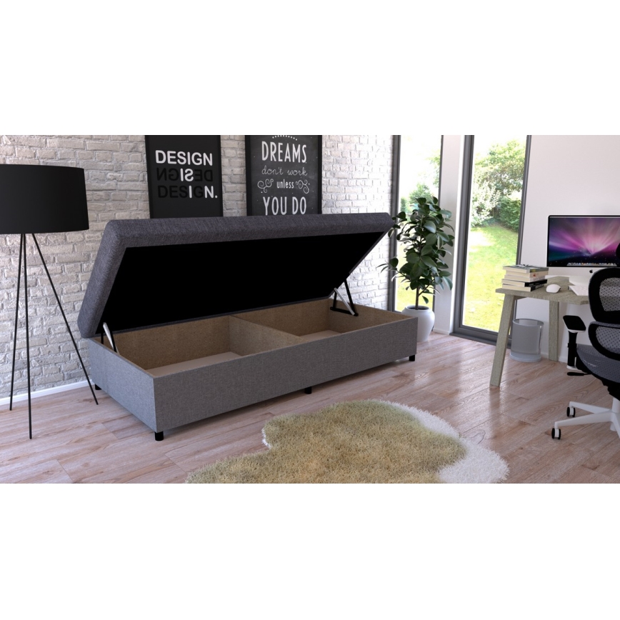 Upholstered day bed with a storage space CORY 80x200 grey
