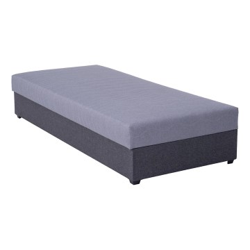 Upholstered day bed with a storage space JACOB XL load capacity 130 kg 90x200 cm grey