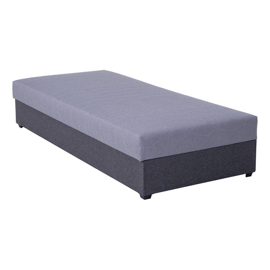 Upholstered day bed with a storage space JACOB XL load capacity 130 kg 90x200 cm grey