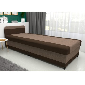 Upholstered day bed with a storage space TALI 80x202 brown/beige