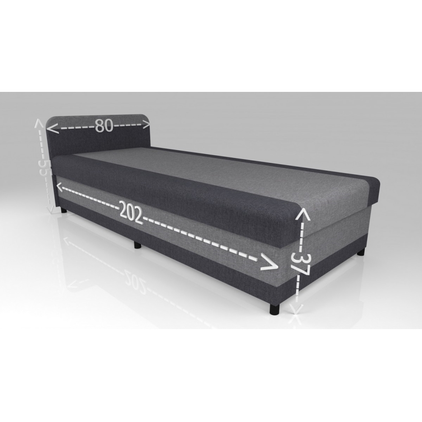 Upholstered day bed with a storage space TALI 80x202 brown/beige