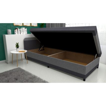 Upholstered day bed with a storage space TALI 80x202 grey/anthracite