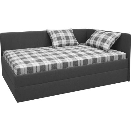 Upholstered daybed with reversible left/right headboard ARLY 110x200 cm anthracite/white