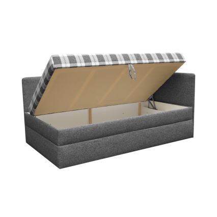 Upholstered daybed with reversible left/right headboard ARLY 110x200 cm anthracite/white