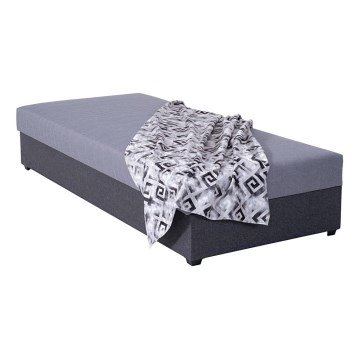 Upholstered daybed with storage compartment JACOB XL, 130 kg weight capacity, 90 x 200 cm, grey