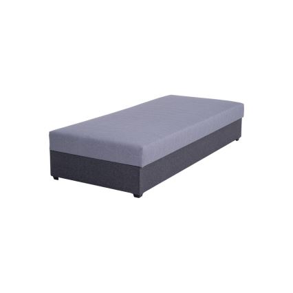Upholstered daybed with storage compartment JACOB XL, 130 kg weight capacity, 90 x 200 cm, grey