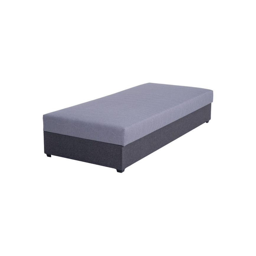 Upholstered daybed with storage compartment JACOB XL, 130 kg weight capacity, 90 x 200 cm, grey