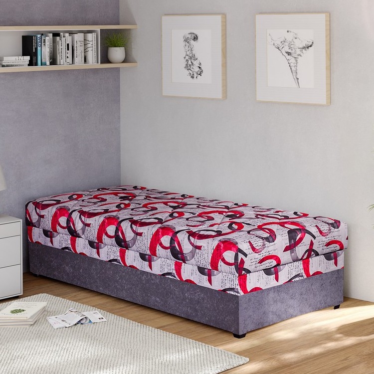 Upholstered Daybed with Storage ESTEL 90x200 cm Grey
