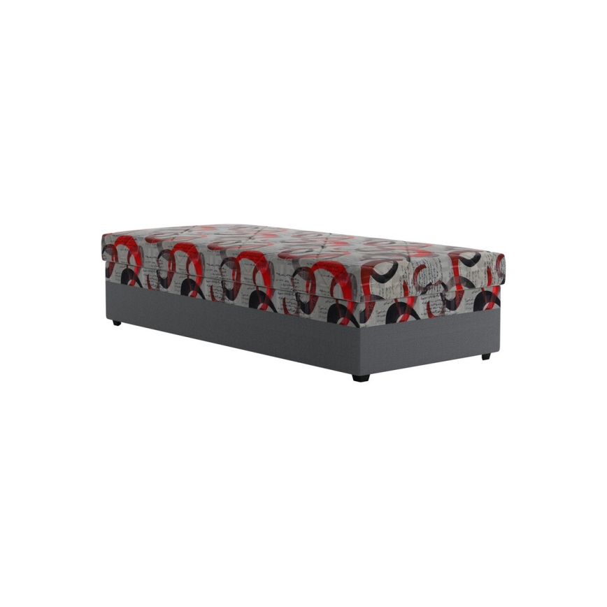 Upholstered Daybed with Storage ESTEL 90x200 cm Grey