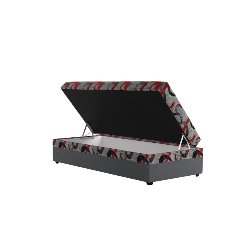 Upholstered Daybed with Storage ESTEL 90x200 cm Grey