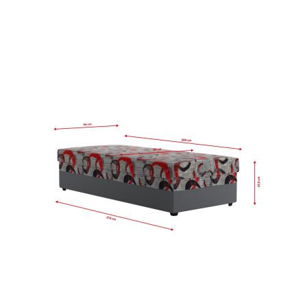 Upholstered Daybed with Storage ESTEL 90x200 cm Grey