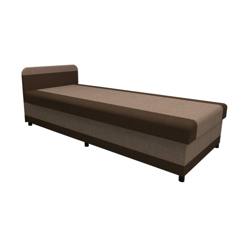 Upholstered daybed with storage TALI 80x202 Brown/Beige