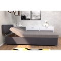 Upholstered divan bed with adjustable reclining and storage DALLAS 108x205 cm grey/anthracite