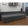 Upholstered divan bed with reversible headboard and built-in storage AMSTERDAM 90x200 cm grey