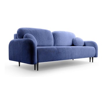 Upholstered folding three-seater sofa CLOUDY blue