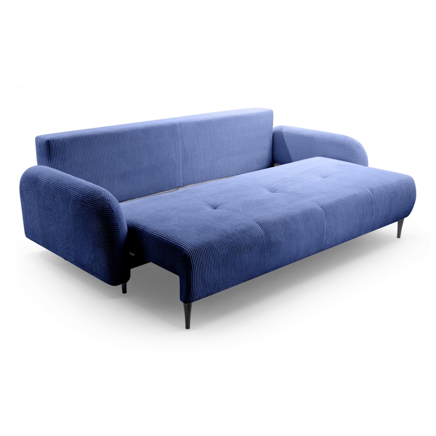 Upholstered folding three-seater sofa CLOUDY blue
