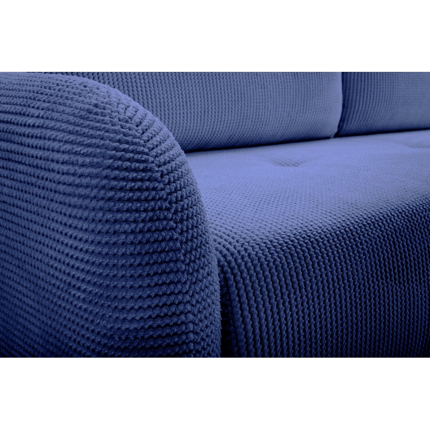 Upholstered folding three-seater sofa CLOUDY blue