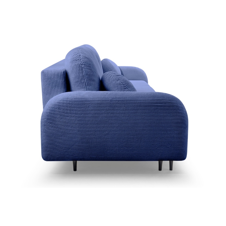 Upholstered folding three-seater sofa CLOUDY blue