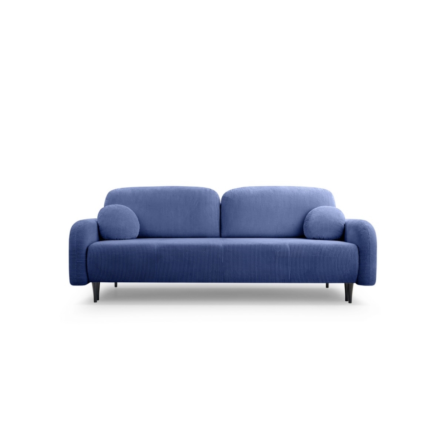Upholstered folding three-seater sofa CLOUDY blue