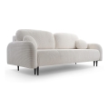 Upholstered folding three-seater sofa CLOUDY creamy