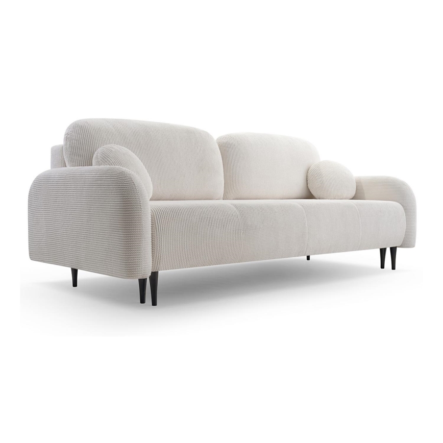 Upholstered folding three-seater sofa CLOUDY creamy