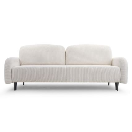 Upholstered folding three-seater sofa CLOUDY creamy