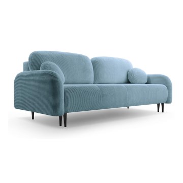 Upholstered folding three-seater sofa CLOUDY green