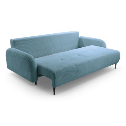 Upholstered folding three-seater sofa CLOUDY green