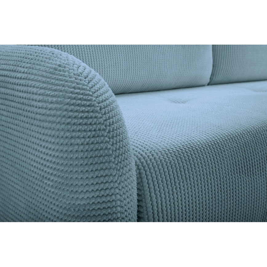 Upholstered folding three-seater sofa CLOUDY green