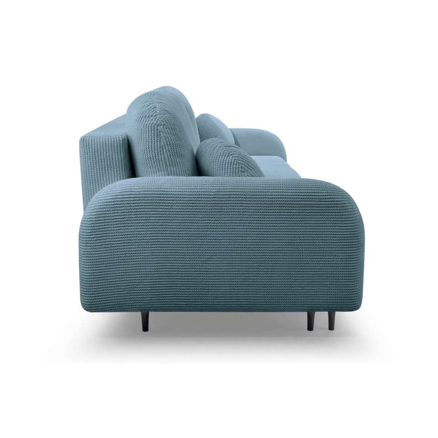 Upholstered folding three-seater sofa CLOUDY green