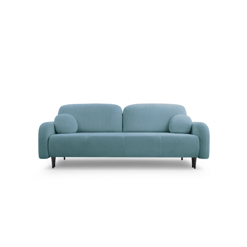 Upholstered folding three-seater sofa CLOUDY green