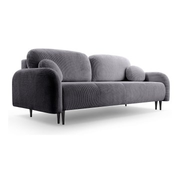 Upholstered folding three-seater sofa CLOUDY grey