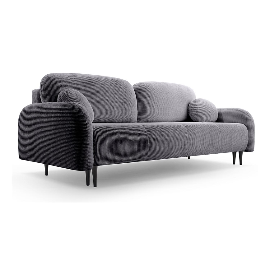 Upholstered folding three-seater sofa CLOUDY grey