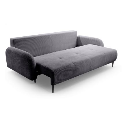 Upholstered folding three-seater sofa CLOUDY grey