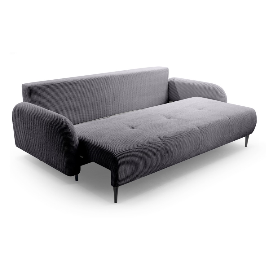 Upholstered folding three-seater sofa CLOUDY grey