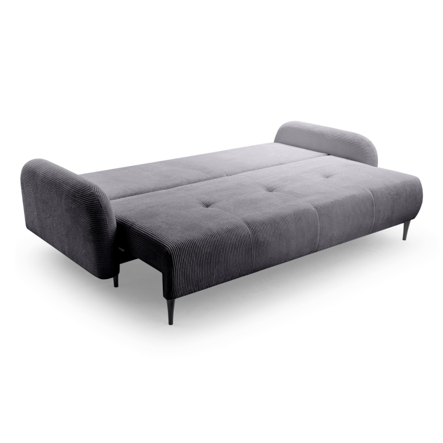 Upholstered folding three-seater sofa CLOUDY grey
