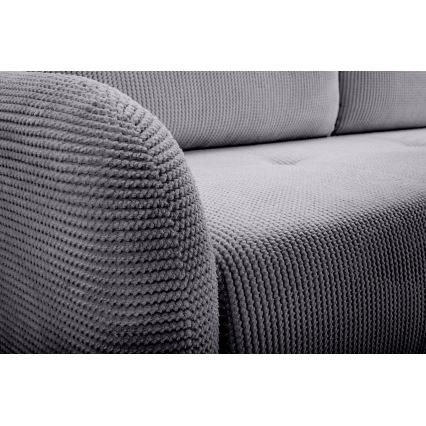 Upholstered folding three-seater sofa CLOUDY grey