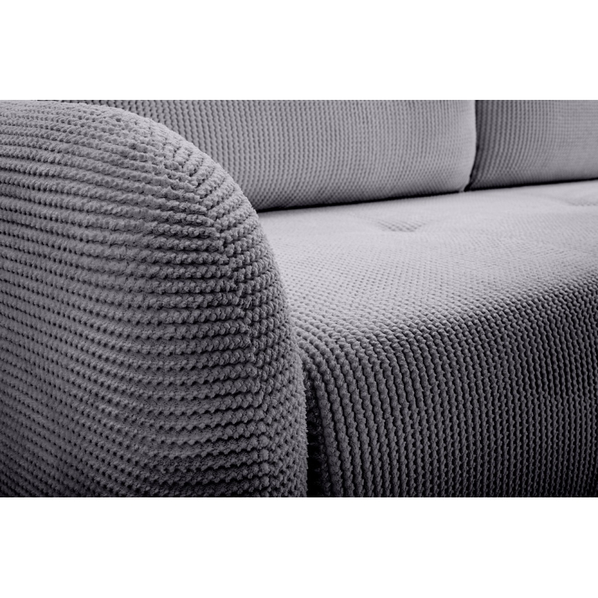 Upholstered folding three-seater sofa CLOUDY grey