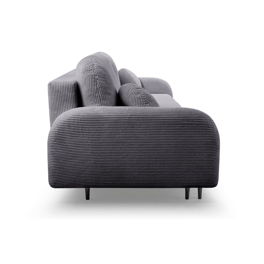 Upholstered folding three-seater sofa CLOUDY grey