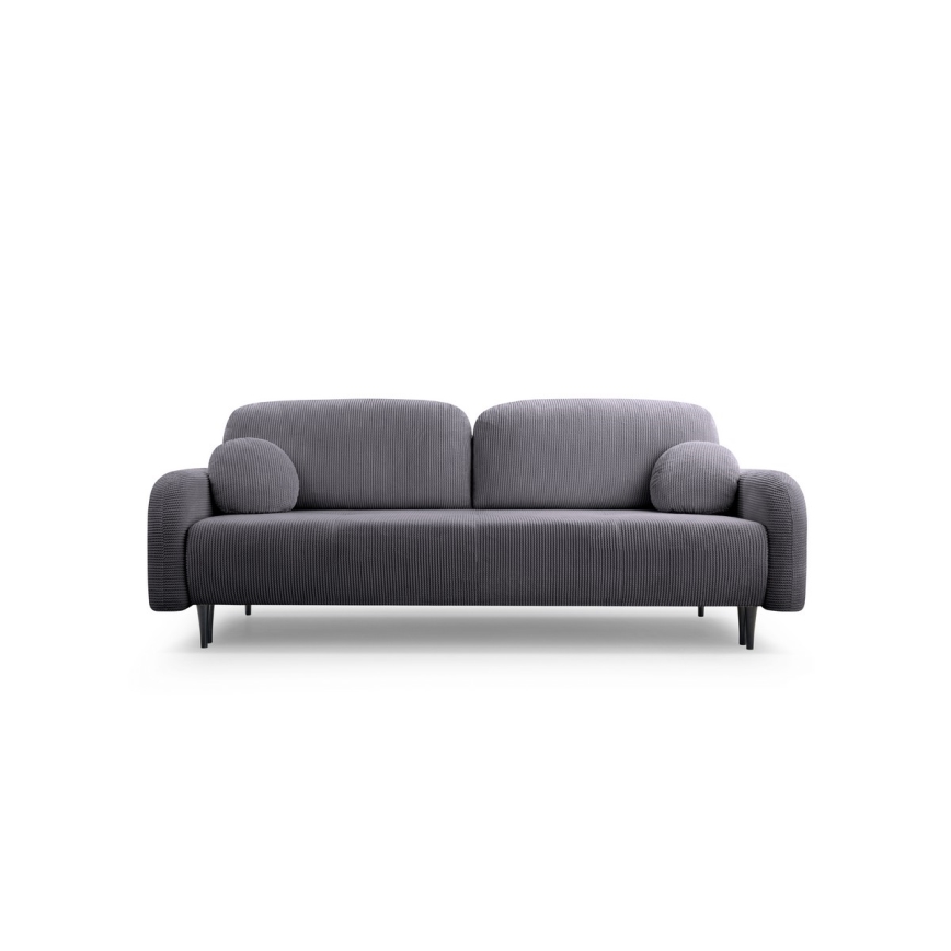 Upholstered folding three-seater sofa CLOUDY grey
